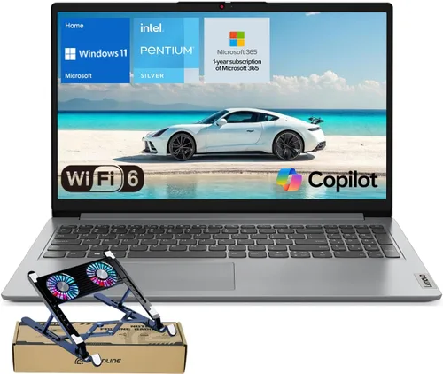Lenovo IdeaPad - Laptop FHD de 15.6 pulgadas para hogar y estudiantes, Intel Celeron N6000, 8 GB de RAM, 128 GB eMMC, batería de hasta 10 horas,