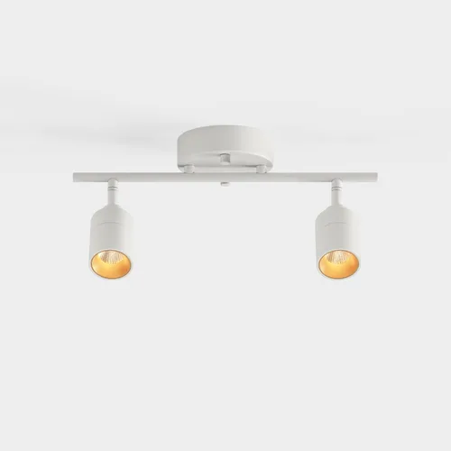 Shura - Luz de pista blanca de 2 luces con cabezales ajustables, bombillas LED integradas, kit de iluminación de riel de 15 pulgadas, luz de techo,
