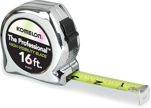 Miniatura 9 de Komelon 435HV Cinta métrica profesional de alta visibilidad, 35 pies por 1 pulgada, cromada