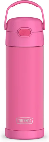 Miniatura 48 de THERMOS FUNTAINER Botella de acero inoxidable con aislamiento al vacío de 16 onzas con tapa ancha de canalón, Rosa Neón