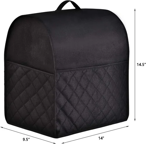 Miniatura 4 de Funda a prueba de polvo para batidora de pie de KitchenAid, con múltiples bolsillos para varios accesorios de electrodomésticos de cocina, Negro