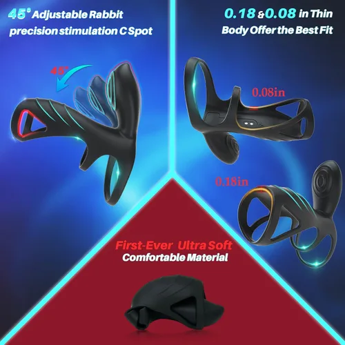 Miniatura 4 de Anillo vibrador para el pene vibrador, vibrador portátil para parejas masculinas y adultas, juguetes sexuales para hombres y parejas, anillos