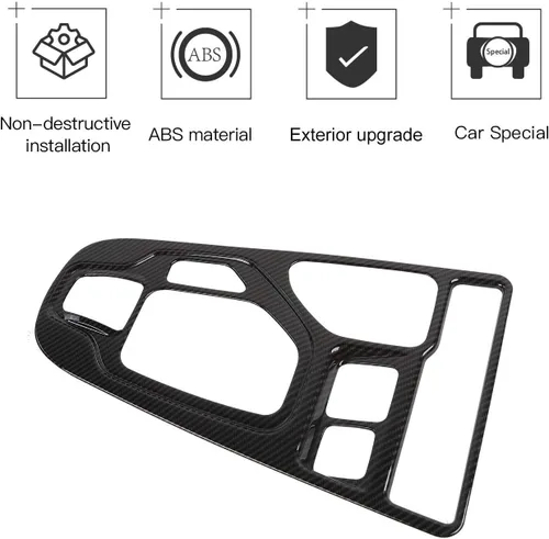 Miniatura 2 de JeCar Cubierta de Panel de Cambio de Marchas de Fibra de Carbono para Interior Compatible con Jeep Cherokee 2019 2020 2021 2022 Accesorios Interiores