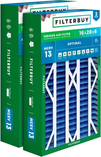 Miniatura 33 de Filterbuy Filtro de Aire MERV 13 de 20 x 25 x 5 pulgadas para defensa óptima contra el humo y las alergias (paquete de 2), filtros plisados