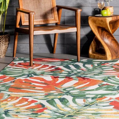 Miniatura 8 de nuLOOM Alfombra decorativa contemporánea de Janice floral, redonda de 4 pies, multicolor