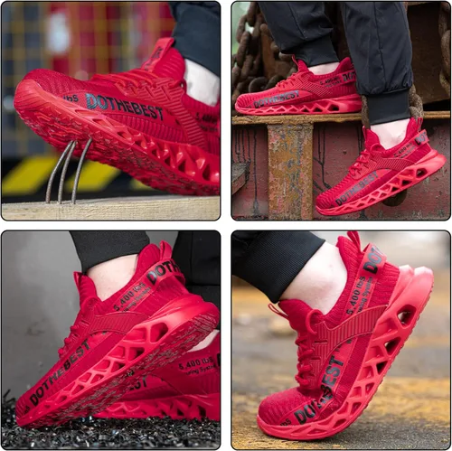 Miniatura 70 de Furuian - Tenis con punta de acero para hombres y mujeres, zapatos de seguridad ligeros, cómodos, a prueba de pinchazos, zapatos de trabajo