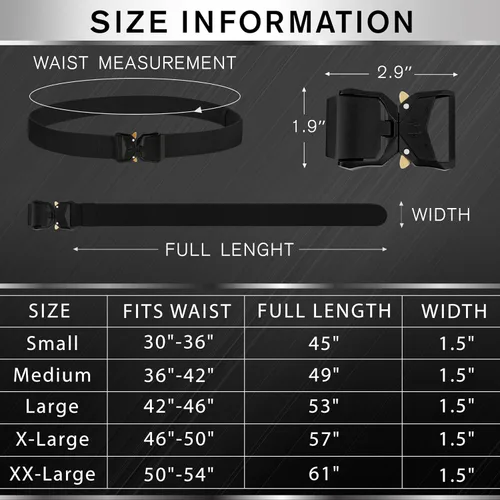 Miniatura 7 de TECEUM Tactical Belt – Heavy-Duty & Quick Release – Military, Work, Rigger, Duty & Utility Belt for Men