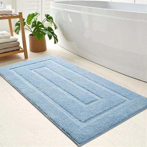 Miniatura 11 de HOMORE Alfombra de baño gris de 24 x 60 pulgadas, suave, absorbente, alfombra de pasillo de baño lavable, alfombras largas antideslizantes