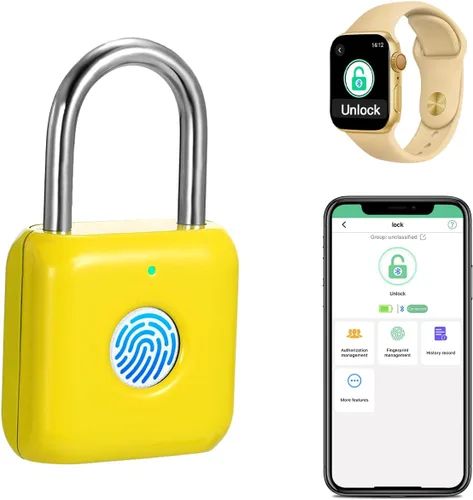 Candado de huella digital eLinkSmart para casillero de gimnasio con aplicación para teléfono iOS, cerradura de combinación sin llave de metal para