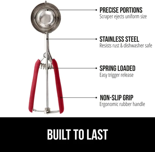 Miniatura 2 de Gorilla Grip - Cuchara con resorte de acero inoxidable de alta calidad, para frutas, galletas y helados, cuchara mediana talla 30 de 2 cucharadas