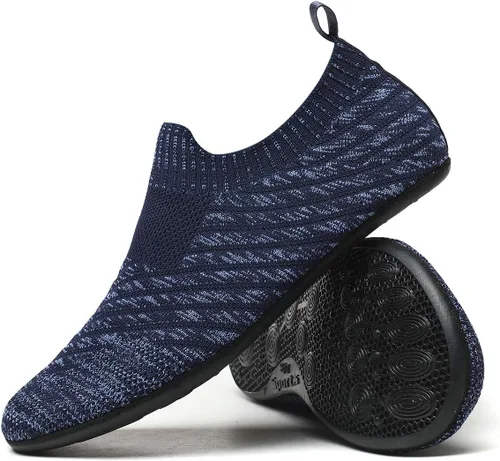 Miniatura 7 de QZKDM - Pantuflas ligeras antideslizantes para casa, para ponerse sin ayuda, para caminar descalzo, para ejercicio en casa y yoga, para hombres