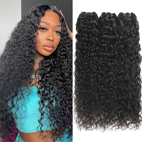 Miniatura 13 de Beauty Queen 16A Paquetes de Cabello Crudo Ondas de Agua 14 16 18 Pulgadas 3 Paquetes 100% Cabello Virgen Brasileño Sin Procesar Paquetes Tejidos