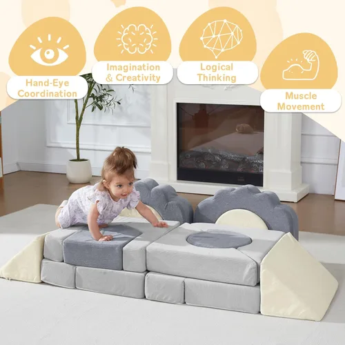 Miniatura 3 de Juguetes de Escalada de Espuma para Niños Pequeños, Set de 13 Piezas de Juego de Escalada y Gateo, Bloques de Escalada Blandos para Niños Pequeños