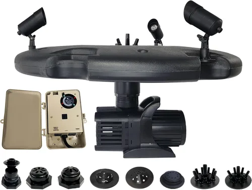 Miniatura 15 de HALF OFF PONDS Fuente flotante - 1 aireador de estanque HP, cable de 100 pies - Bomba de agua de 15,000 GPH - 13 patrones de pulverización - Luces
