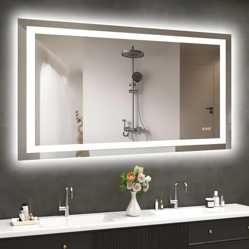 Miniatura 21 de Hivone Espejo de Baño LED de 24X32 con Luces, Antivaho, Regulable, Retroiluminado + Iluminado Frontal, Espejo Inteligente de Tocador de Baño