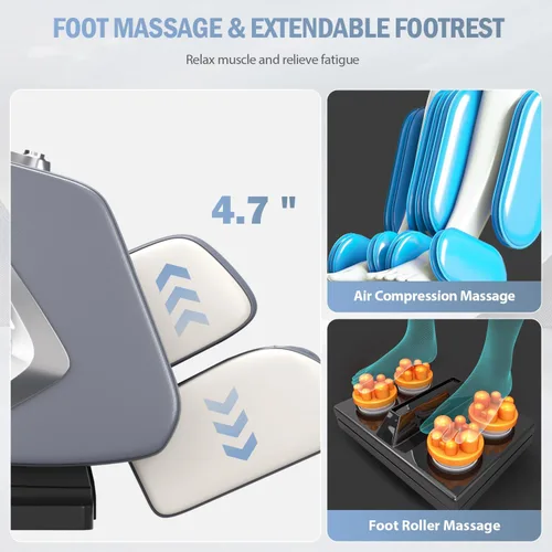 Miniatura 6 de Massage Chair Full Body- Zero GravityMassage Recliner with Air Pressure, 10 Fixed Massage Rollers, Heating, Foot Roller, Bluetooth Speaker for Home