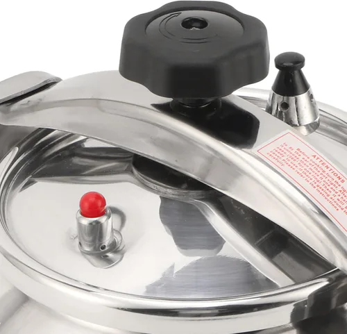 Miniatura 9 de Horoper Olla a presión para el hogar, aleación de aluminio, 5L, plata, a prueba de explosiones, gran capacidad, doble fondo, fácil de abrir