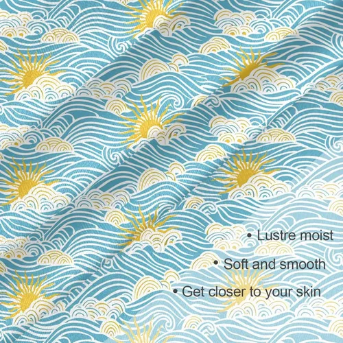 Miniatura 3 de Silk square Retro Sky Sun Waves scarves and wraps elegant for women for evening 35.4 Inches bufandas para mujer