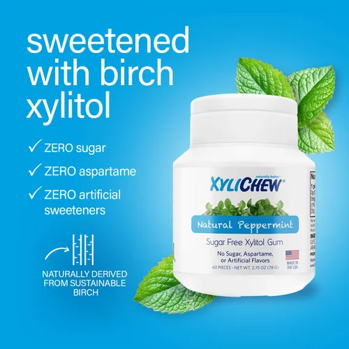 Miniatura 4 de Xylichew - Goma de mascar 100% xilitol, sin OMG, sin aspartamo, sin gluten y sin azúcar, cuidado bucal natural, alivia el mal aliento y la boca seca
