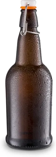Miniatura 4 de Botella de cerveza de vidrio para fabricación de cerveza casera con tapa giratoria abre fácil y sello de caucho hermético - 16 onzas - Caja de 12