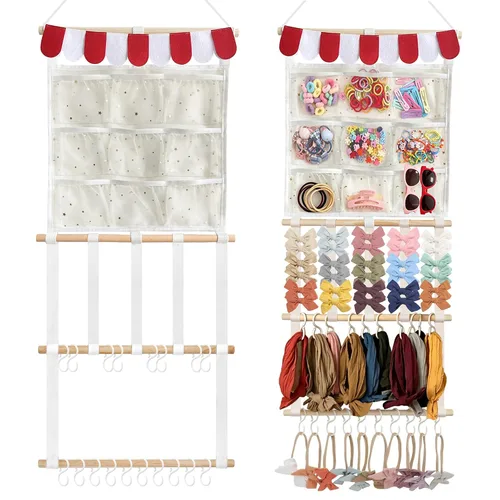 Miniatura 9 de kangaroo Soporte para Diademas Organizador de Lazos para el Cabello para Niñas Bebés Gran Capacidad Soporte de Lazos Accesorios para el Cabello
