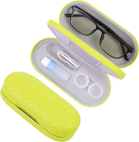 Miniatura 17 de Estuche 2 en 1 para Lentes de Contacto y Anteojos para Mujeres, Hombres y Niños, Estuche Duro Portátil de Doble Cara para Anteojos de Viaje