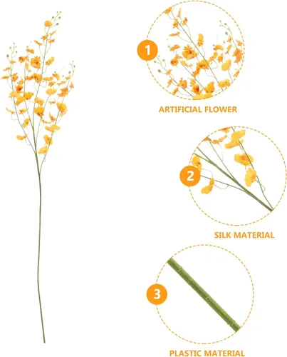 Miniatura 6 de ORFOFE Artificial Real Touch Oncidium Flor Falsa Decoración Casa Jarrón Decorativo DIY Accesorio