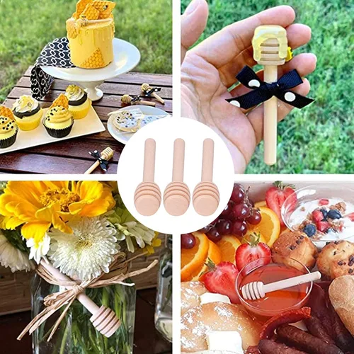 Miniatura 3 de Cuchara de miel, mini cuchara de miel, agitador de miel para lluvia, miel, picnic, fiesta de boda y regalos de cumpleaños (50 piezas), cuchara
