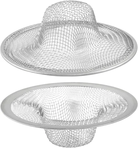 Miniatura 7 de Piutouyar Paquete de 2 coladores de acero inoxidable para fregadero de cocina, cesta de malla de 2 pulgadas de diámetro, filtro redondo grande