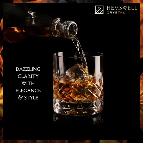 Miniatura 3 de Vaso de Whiskey Individual – Vaso Old Fashioned para Hombres – 11oz Un Vaso Bajo de Cristal Tumbler con Base Sólida y Borde Fino – Vaso de Bourbon