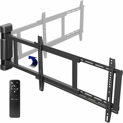 VIVO Soporte de pared eléctrico de acero de perfil bajo para pantallas de plasma LCD LED de 32 a 75 pulgadas, soporte motorizado para TV con giro de