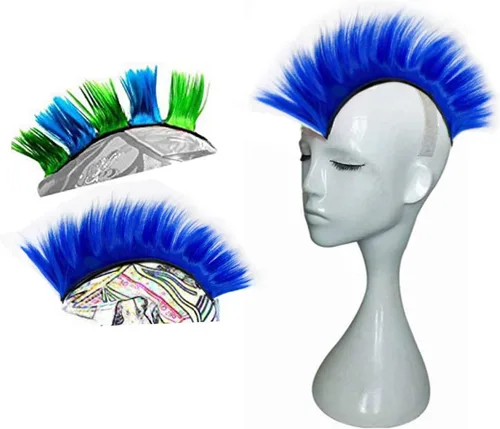 Miniatura 12 de Helmet Hawks Mohawk Pelucas sintéticas para bicicleta/casi casco/palo reutilizable diseño
