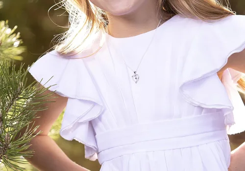 Miniatura 4 de Collar de plata de ley para niña con forma de cruz de baile