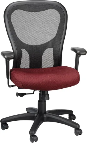 Tempur-Pedic TP9000C Silla giratoria de malla con material Tempur, capa de gel refrescante, reposabrazos ajustables y soporte lumbar, color burdeos
