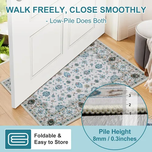 Miniatura 4 de WILLSUN Alfombras lavables de área, alfombras grandes antideslizantes de 5 x 7 pulgadas estilo bohemio para sala de estar, dormitorio, alfombra