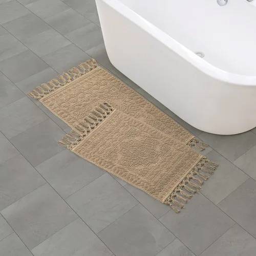 Miniatura 36 de French Connection Nellore Alfombras de Baño, Tapetes de Baño Tejidos y con Cuentas, Tapetes de Baño Duraderos y Gruesos para Baño y Alfombras