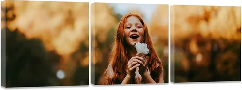 Miniatura 10 de ZXHYWYM Impresiones personalizadas con tus fotos, imágenes personalizadas de 3 piezas para retratos familiares, mascotas, imágenes personalizadas 3