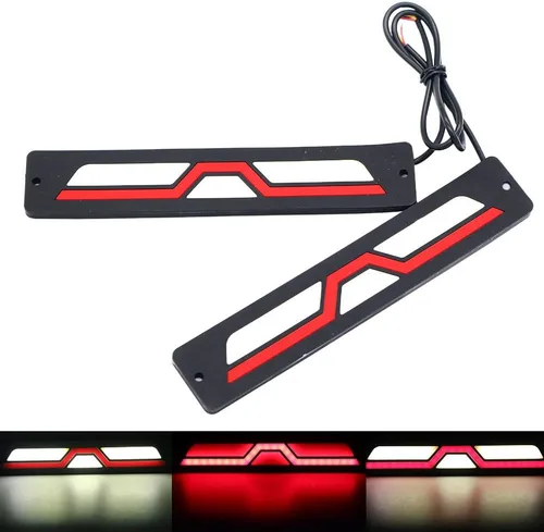 Miniatura 9 de YSY 2 bombillas LED de doble color blanco ámbar COB luces de circulación diurna luz de giro flexible DRL luz diurna luz de conducción impermeable