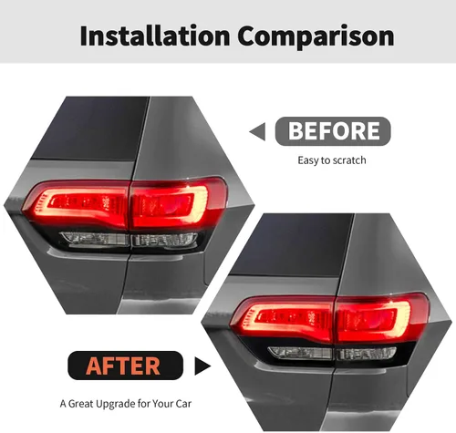 Miniatura 2 de RT-TCZ Cubierta de lámpara trasera, marco de guardia, biseles de decoración, accesorios exteriores compatibles con Jeep Grand Cherokee 2014-2020