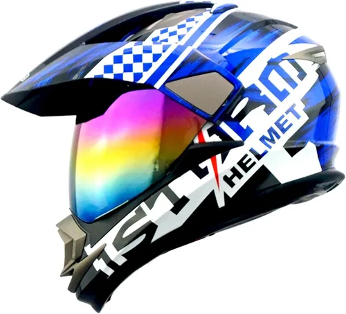 Miniatura 9 de 1Storm Casco Deportivo Dual Motocicleta Cara Completa Motocross Todoterreno Bicicleta Color Negro Mate