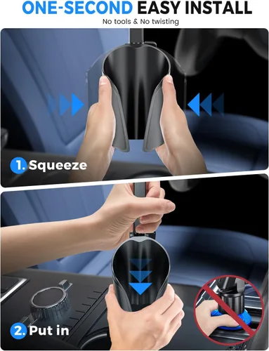 Miniatura 4 de eSamcore Portavasos para teléfono, soporte de teléfono sin obstrucciones para el portavasos de tu automóvil (2.5 a 4 pulgadas) con base flexible