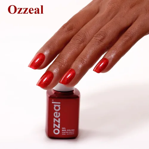 Miniatura 7 de Esmalte de Uñas en Gel con Purpurina, Esmalte de Uñas en Gel con Purpurina Rojo Sangre Brillante con Destellos, Esmalte de Uñas en Gel con Purpurina