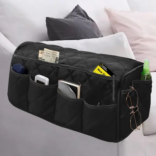 MEHIDFY Organizador de sillón, organizador de reposabrazos de sofá impermeable, organizador de sillón reclinable antideslizante, soporte para mando