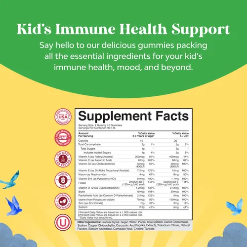 Miniatura 3 de Paquete de gomitas para niños, ácidos grasos DHA Omega 3 6 9 para cerebro, fuerza y visión inmunológicas y multivitamínico para apoyo inmunológico