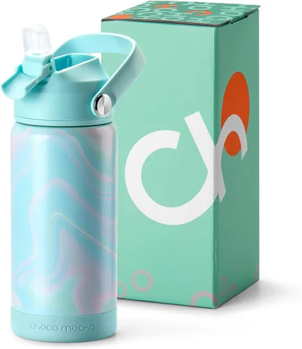 Miniatura 39 de Botella de Agua Choco Mocha para Niños para la Escuela, Botella de Agua Aislada para Niños de Acero Inoxidable para Niños, 14 Oz Camión Monstruo