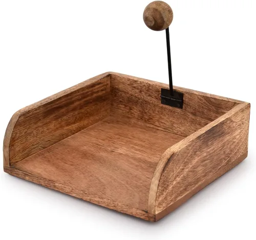 Miniatura 3 de Servilletero de madera rústico de granja, servilletero para mesas de cocina, encimeras, interiores y exteriores, picnic, restaurantes, cafetería