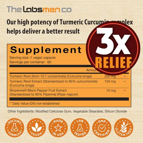 Miniatura 8 de Just One Cápsula de curcumina de cúrcuma vegana al día – 95% curcuminoides cúrcuma curcumina fórmula 3X con pimienta negra BioPerine® – Extra fuerte