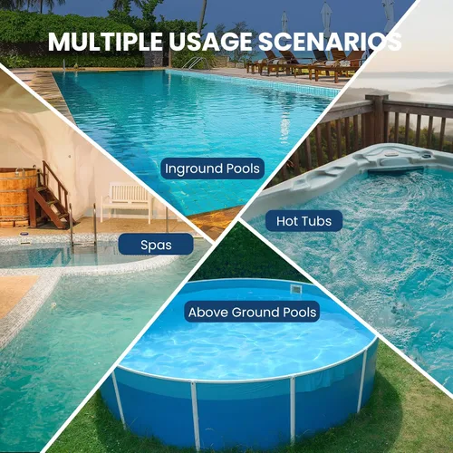 Miniatura 5 de Aspiradora de piscina inalámbrica para piscina sobre el suelo con poste telescópico, potente succión de 18.5 GPM, tiempo de funcionamiento de 45