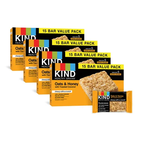 Miniatura 25 de Kind Granos saludables de granola, avena y miel con coco tostado, sin gluten, mezcla de aperitivos saludables, 0.18 onzas de proteína, 11 onzas, 3