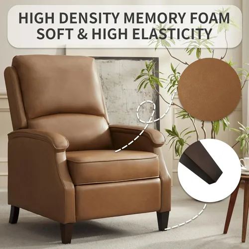 Miniatura 5 de VKNOW Silla reclinable, sillón reclinable de piel sintética con reposabrazos, asiento de cine en casa con respaldo ajustable y soporte lumbar, sofá